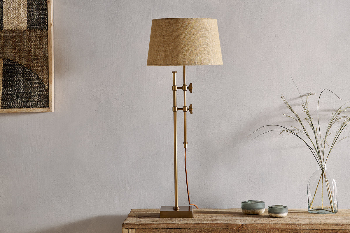 Chintala Iron Table Lamp - Antique Brass