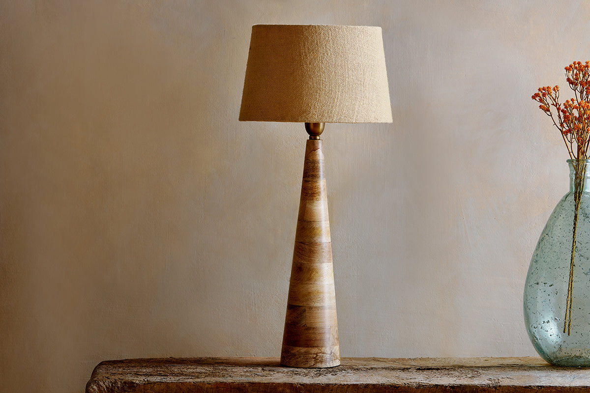 Chameli Mango Wood Table Lamp - Natural