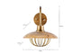 Chakai Mango Wood Wall Lamp - Natural & Antique Brass