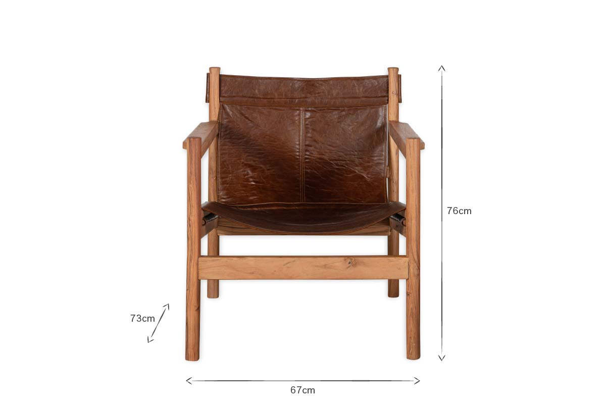 Dalibar Leather Lounger - Tan