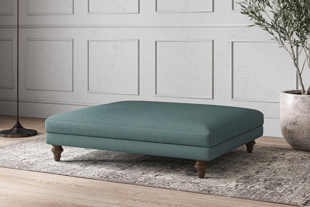 Deni Grand Footstool - Recycled Cotton Airforce