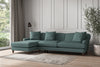 Deni Grand Left Hand Chaise Sofa - Recycled Cotton Airforce