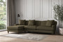 Deni Grand Left Hand Chaise Sofa - Recycled Cotton Fatigue