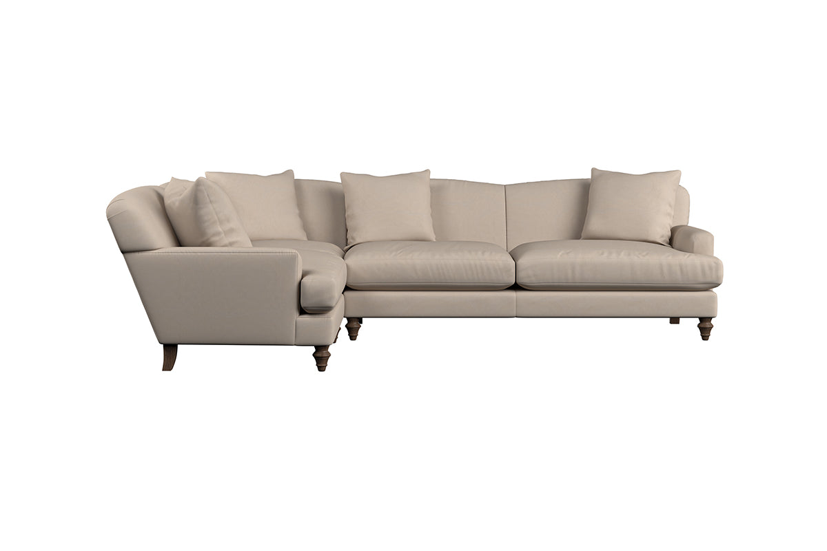 Deni Grand Left Hand Corner Sofa - Recycled Cotton Stone