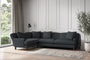 Deni Grand Left Hand Corner Sofa - Recycled Cotton Thunder