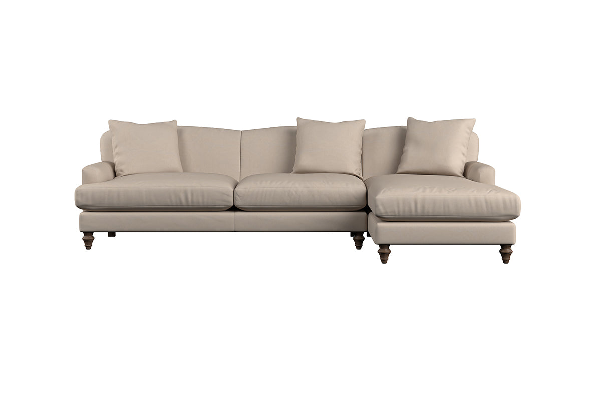 Deni Grand Right Hand Chaise Sofa - Recycled Cotton Flax