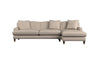 Deni Grand Right Hand Chaise Sofa - Recycled Cotton Thunder