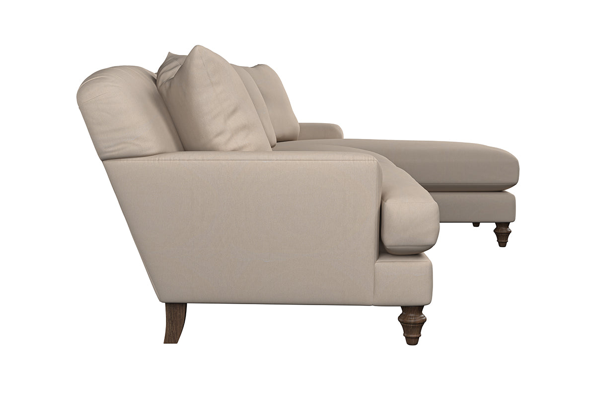 Deni Grand Right Hand Chaise Sofa - Recycled Cotton Mocha