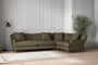 Deni Grand Right Hand Corner Sofa - Recycled Cotton Fatigue