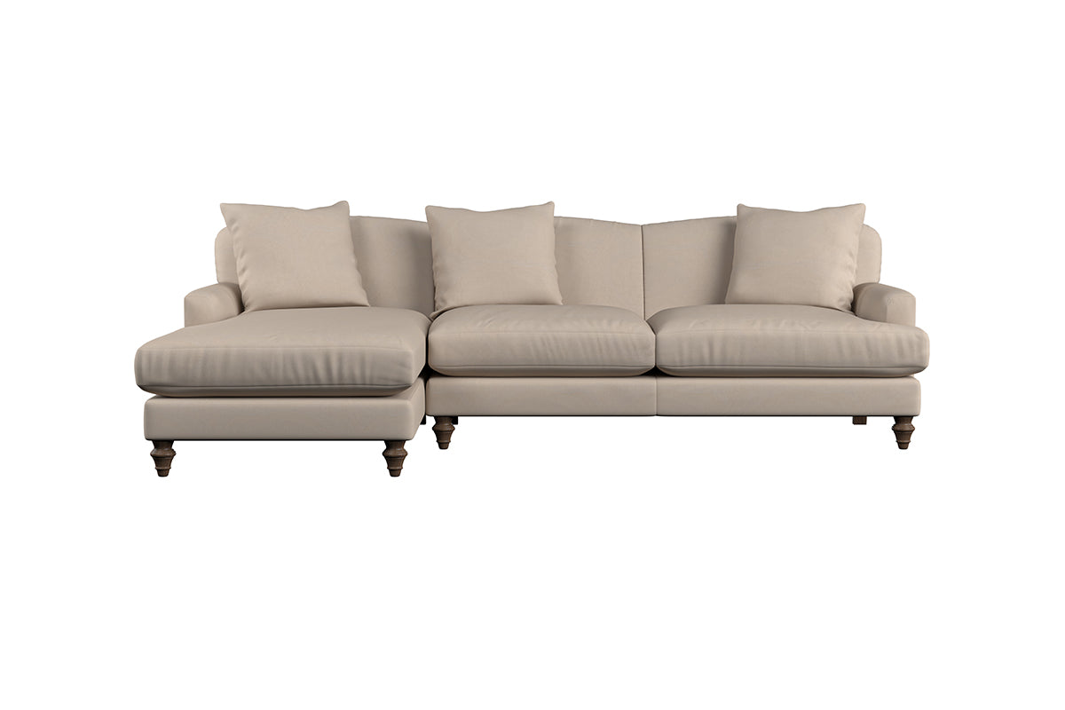 Deni Large Left Hand Chaise Sofa - Recycled Cotton Natural