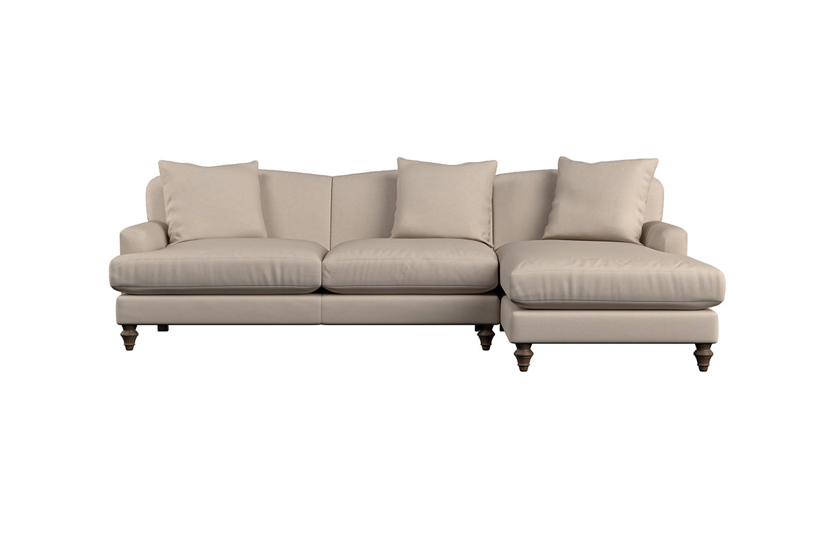 Deni Large Right Hand Chaise Sofa - Recycled Cotton Thunder