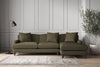 Deni Large Right Hand Chaise Sofa - Recycled Cotton Fatigue