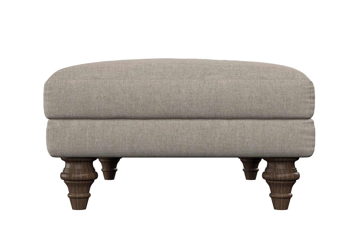 Deni Medium Footstool - Recycled Cotton Flax