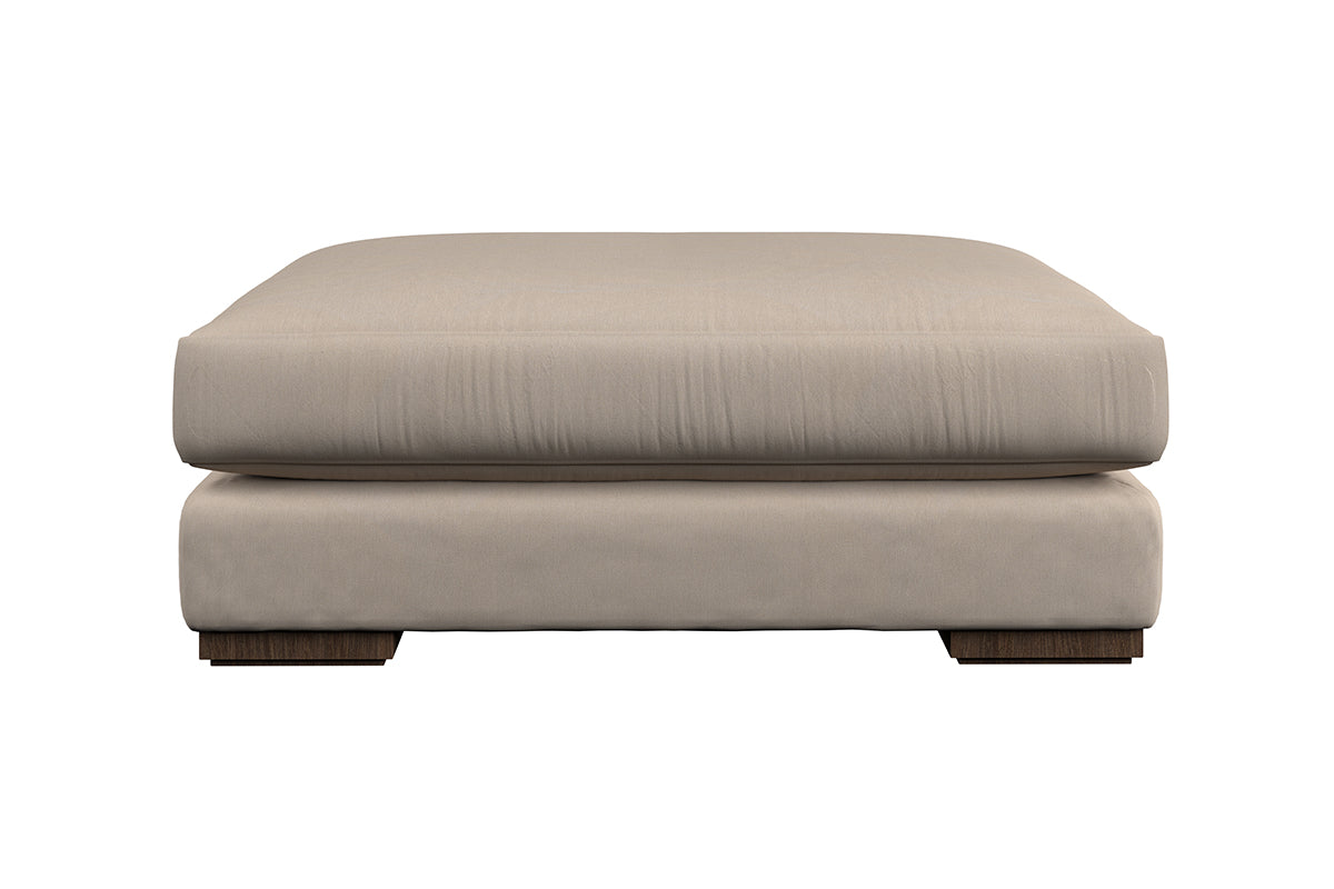 Guddu Grand Footstool - Recycled Cotton Mocha