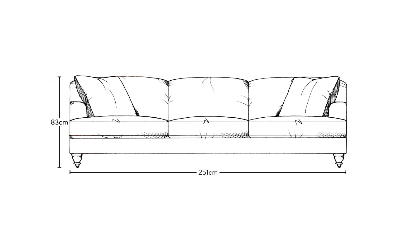 Deni Super Grand Sofa - Recycled Cotton Airforce