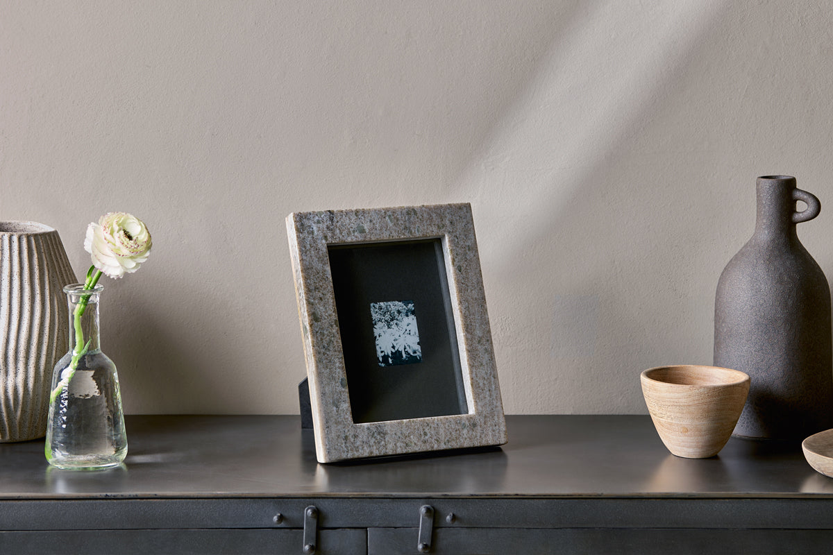 Dalya Marble Photo Frame - Light Grey