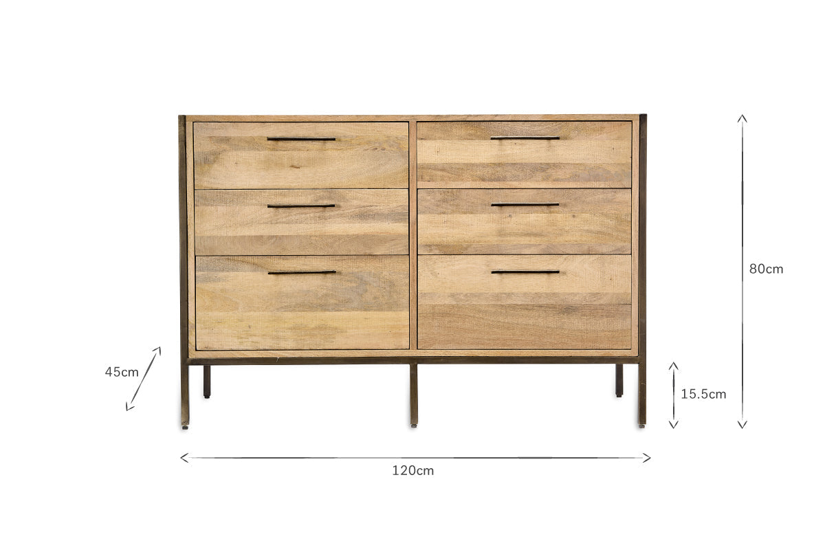 Dasai Mango Wood Chest of Drawers-nkuku