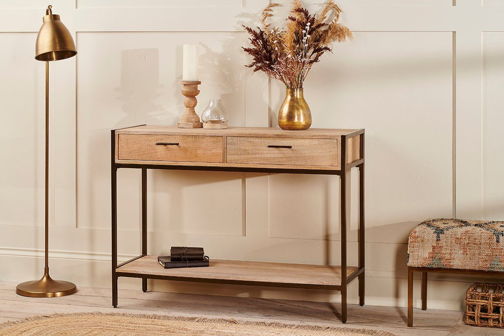 Dasai Mango Wood Console Table-nkuku