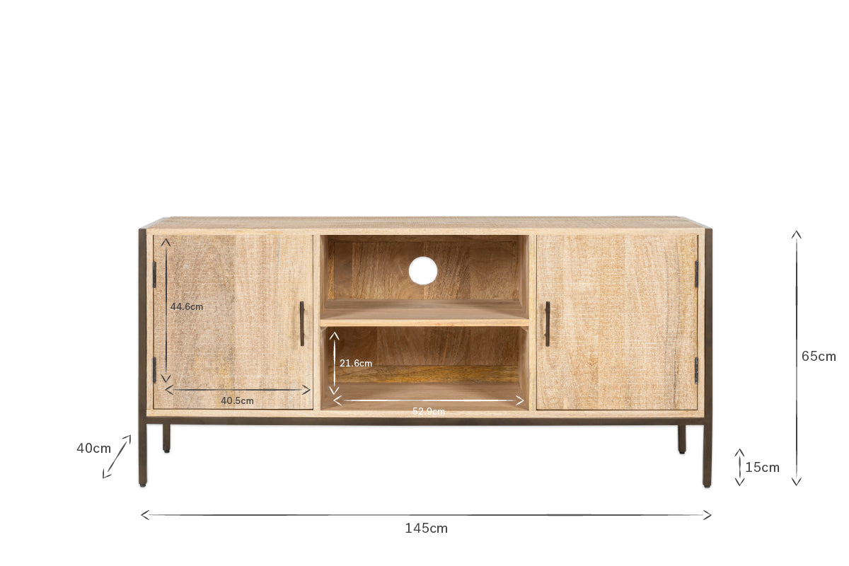 Dasai Mango Wood Media Unit- nkuku