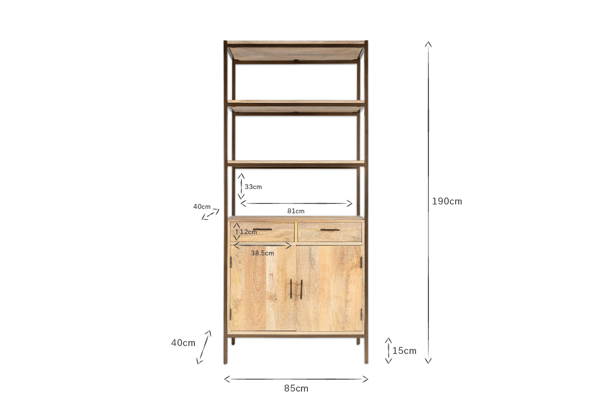 Dasai Mango Wood Storage Unit-nkuku