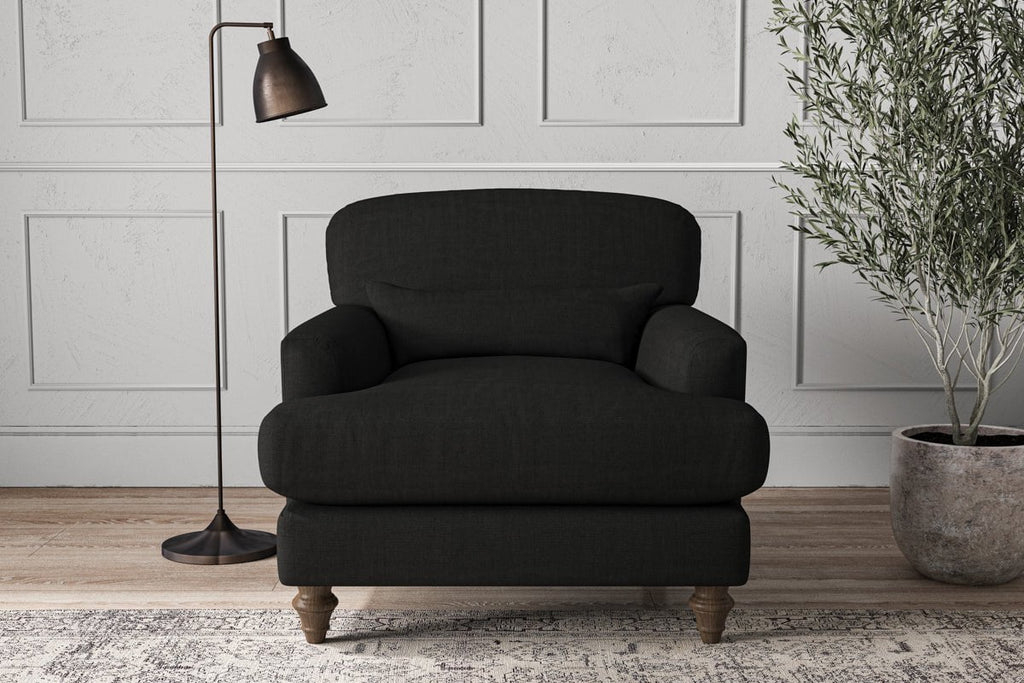 Deni Armchair - Brera Linen Charcoal-nkuku