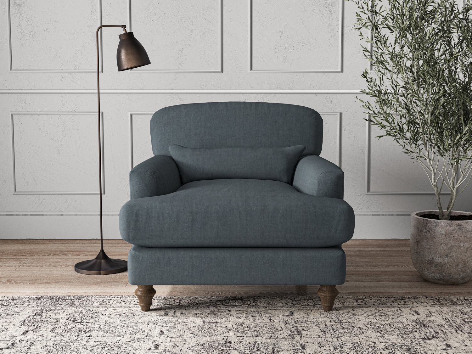 Deni Armchair - Brera Linen Dusk-nkuku