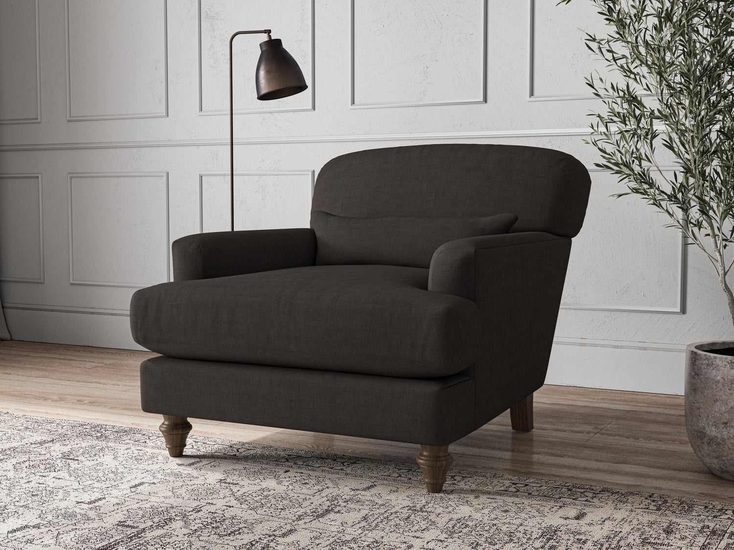 Deni Armchair - Brera Linen Espresso-nkuku