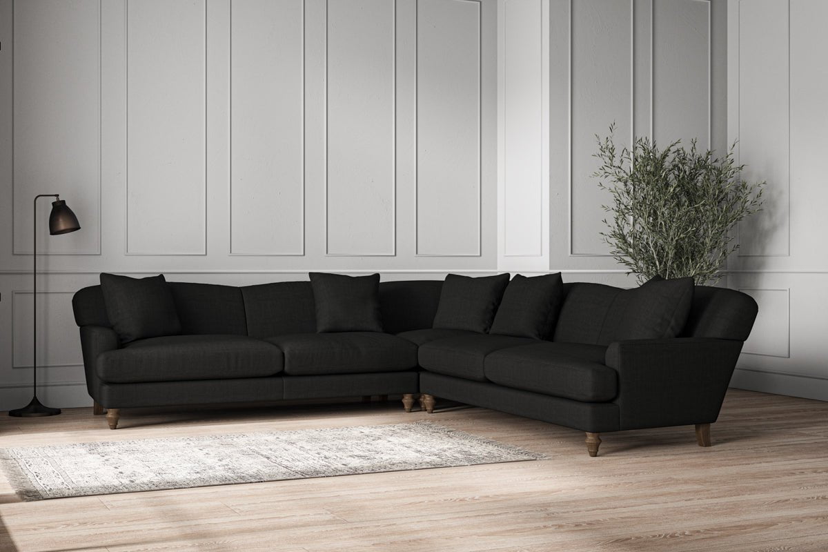 Deni Grand Corner Sofa - Brera Linen Charcoal-nkuku