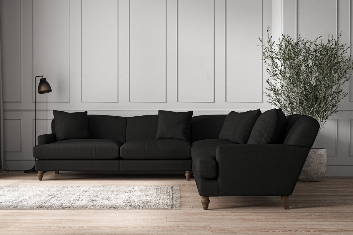 Deni Grand Corner Sofa - Brera Linen Charcoal-nkuku