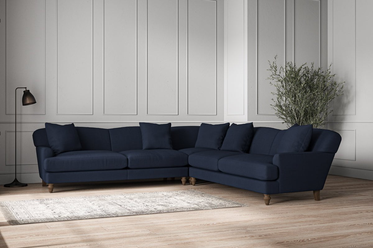 Deni Grand Corner Sofa - Brera Linen Indigo-nkuku