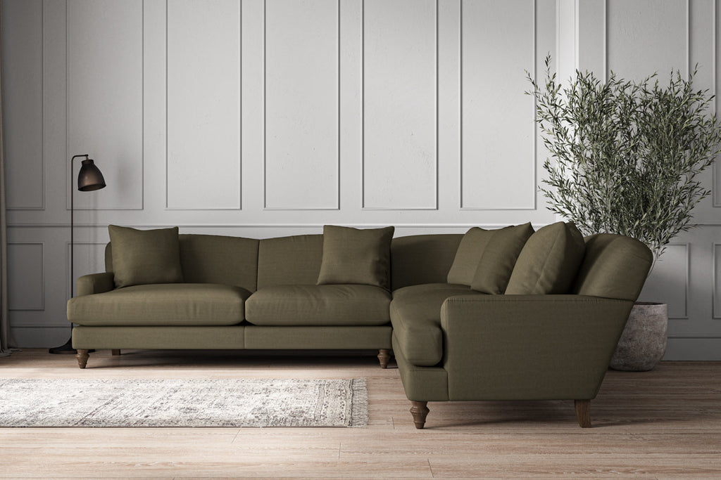 Deni Grand Corner Sofa - Recycled Cotton Fatigue-nkuku