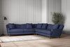 Deni Grand Corner Sofa - Recycled Cotton Navy-nkuku