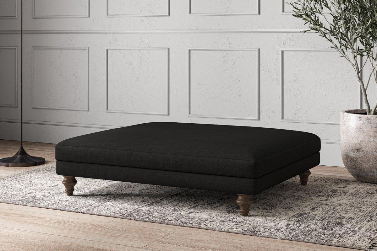 Deni Grand Footstool - Brera Linen Charcoal-nkuku