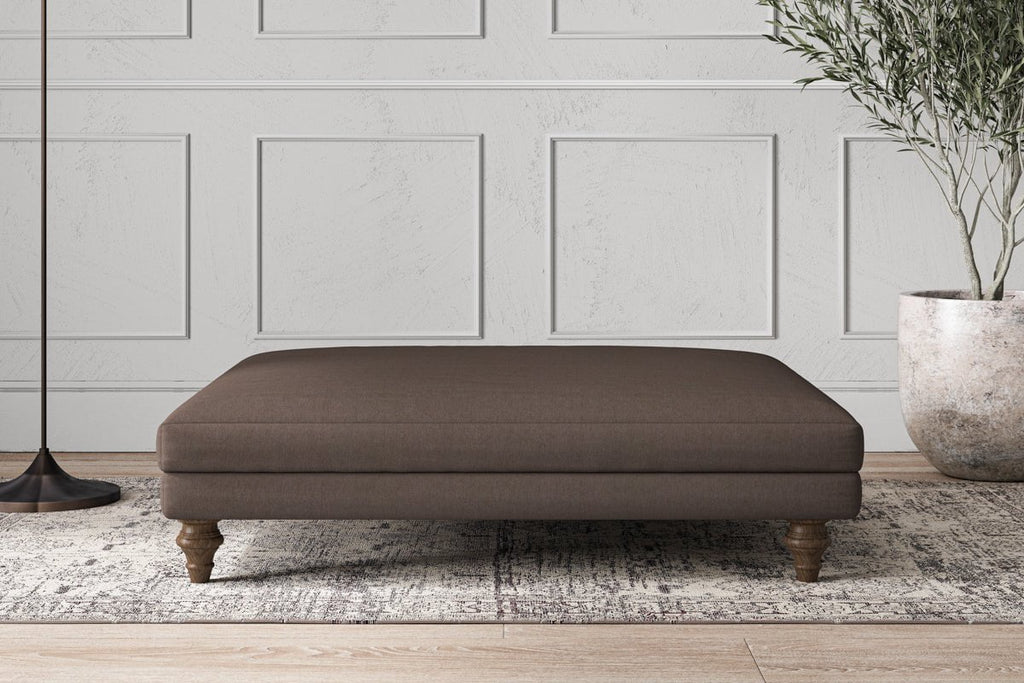 Deni Grand Footstool - Recycled Cotton Mocha-nkuku