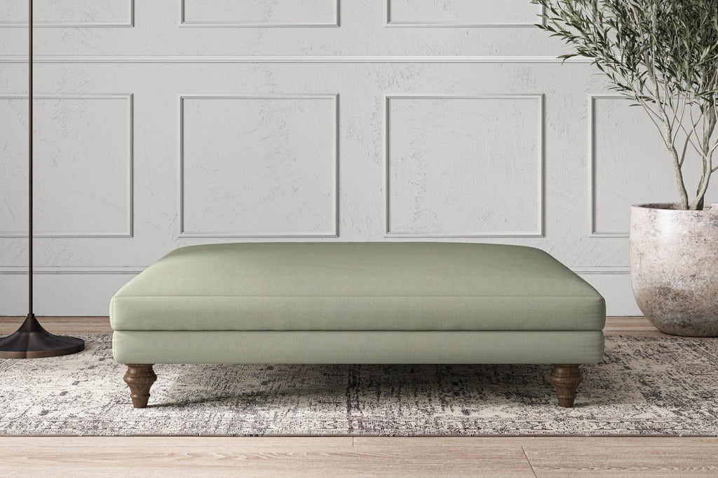 Deni Grand Footstool - Recycled Cotton Seaspray-nkuku