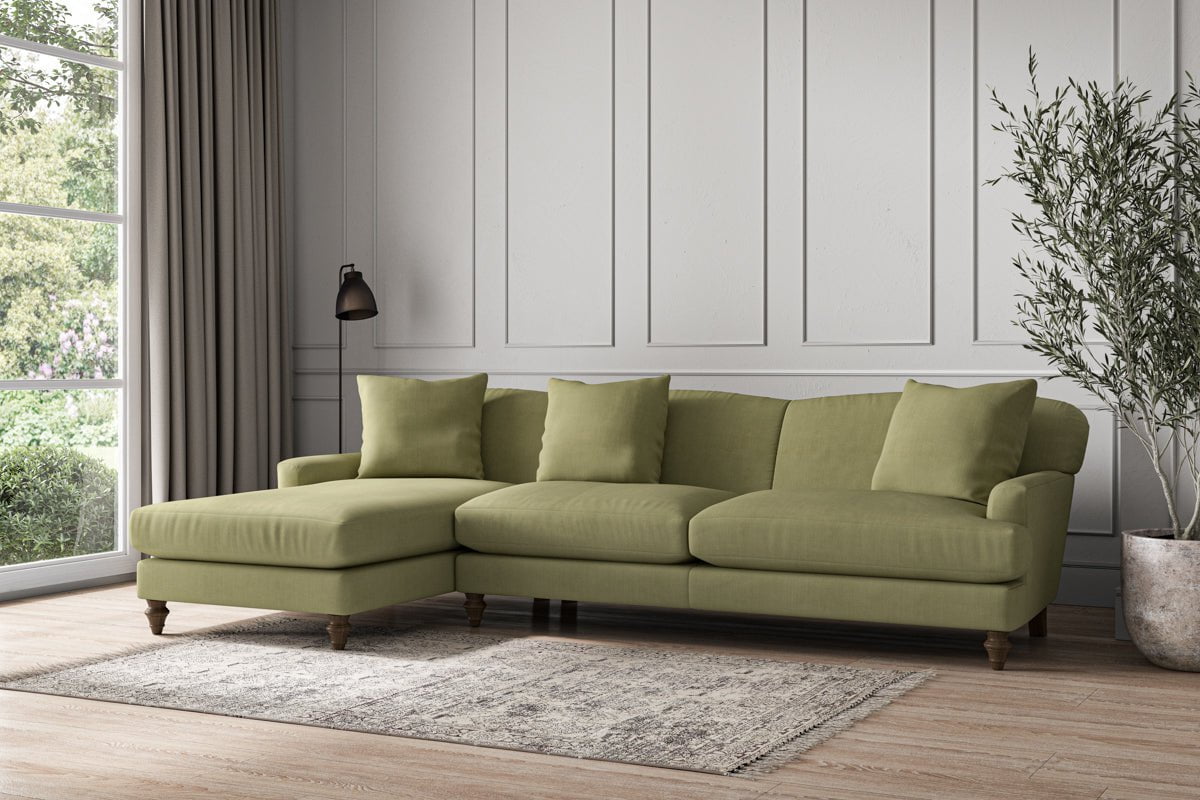 Deni Grand Left Hand Chaise Sofa - Brera Linen Sage-nkuku