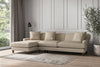 Deni Grand Left Hand Chaise Sofa - Recycled Cotton Stone-nkuku