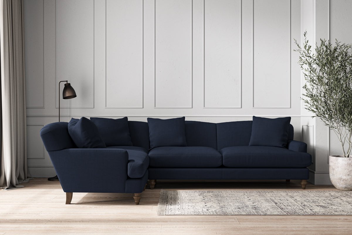 Deni Grand Left Hand Corner Sofa - Brera Linen Indigo-nkuku