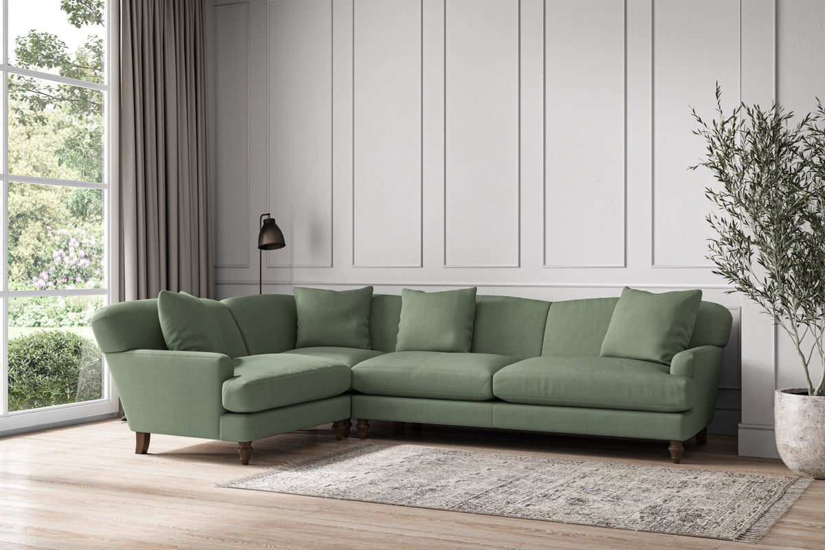 Deni Grand Left Hand Corner Sofa - Brera Linen Jade-nkuku