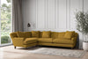 Deni Grand Left Hand Corner Sofa - Recycled Cotton Ochre-nkuku