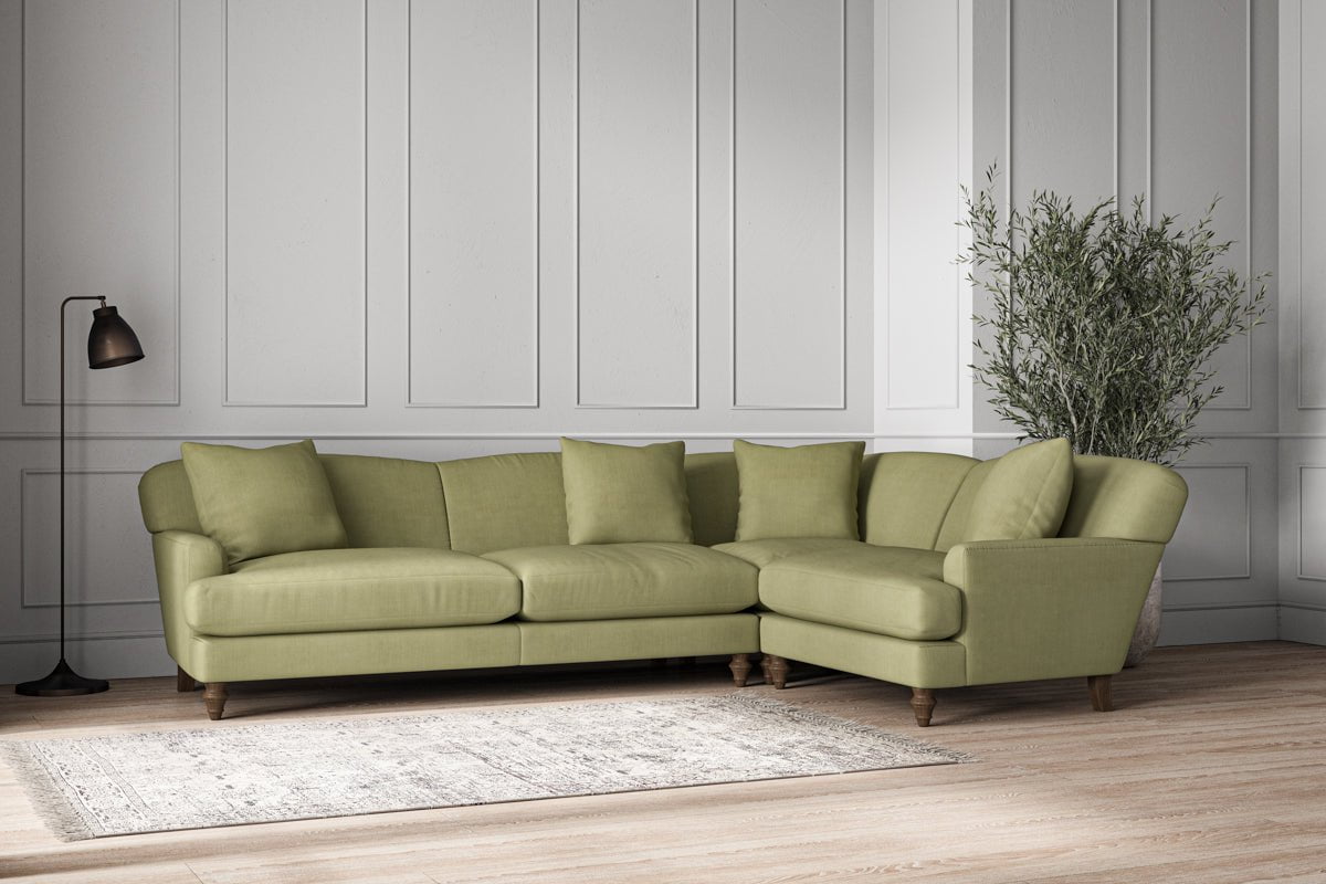 Deni Grand Right Hand Corner Sofa - Brera Linen Sage-nkuku