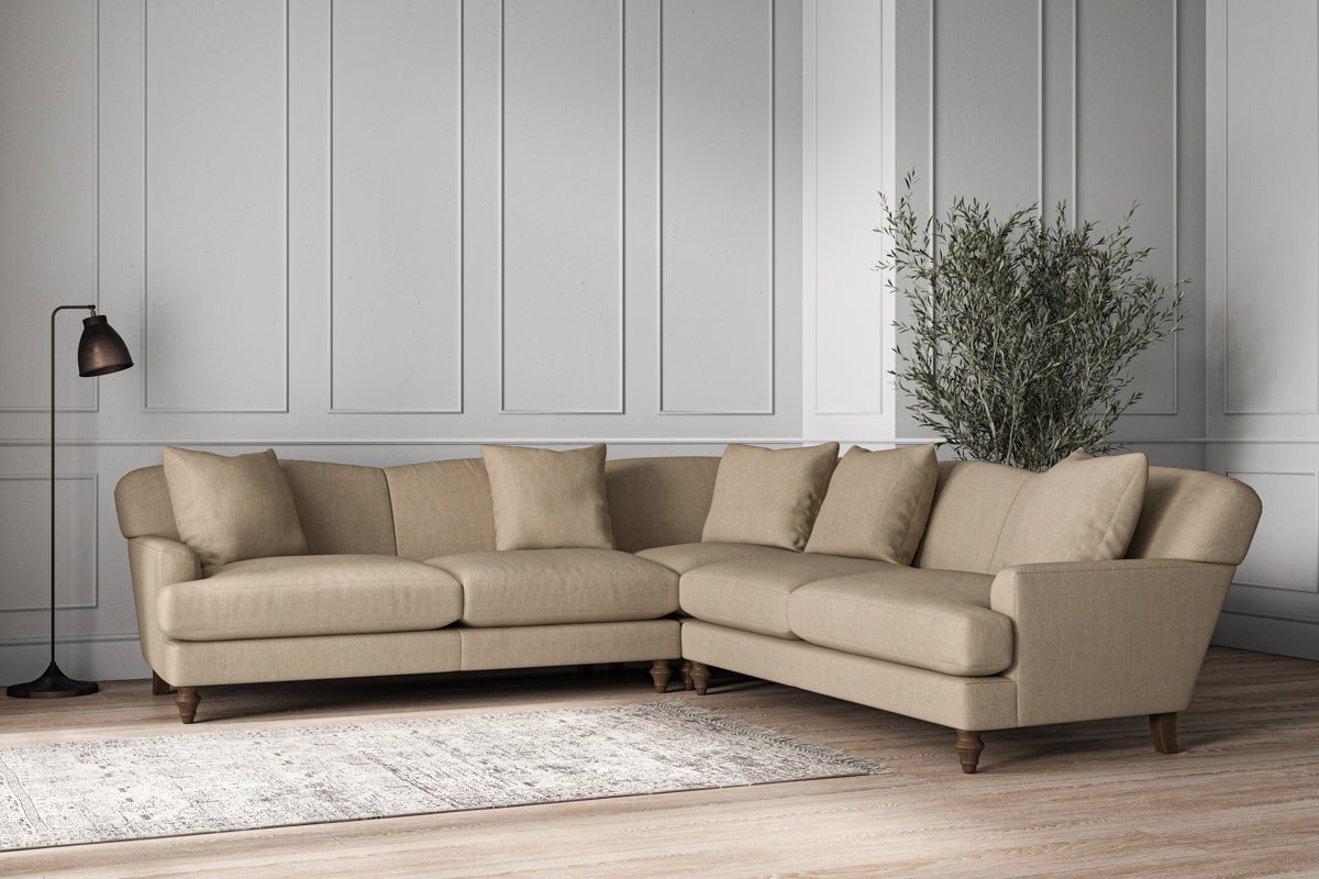 Deni Large Corner Sofa - Brera Linen Pebble-nkuku