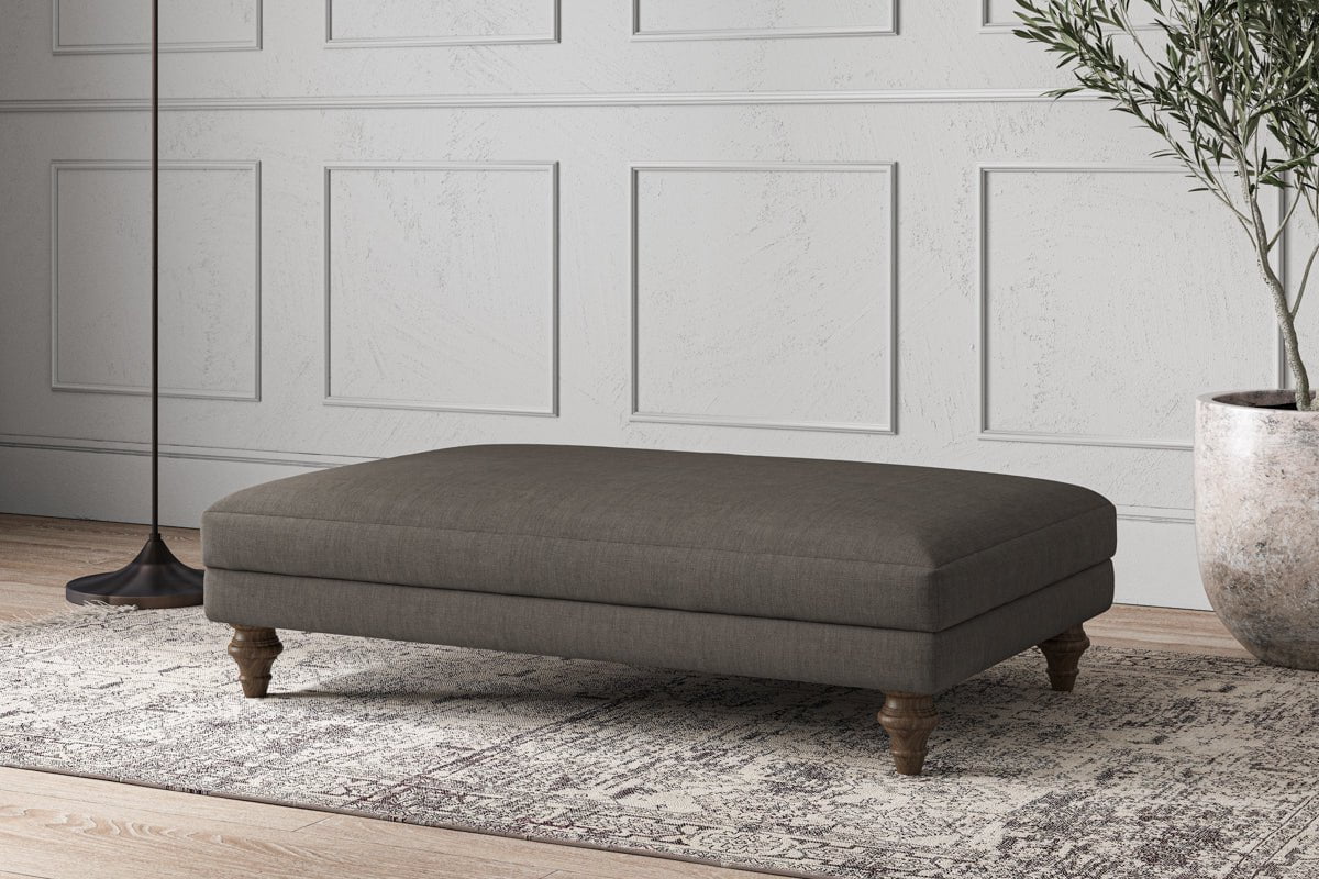 Deni Large Footstool - Brera Linen Granite-nkuku