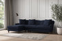 Deni Large Left Hand Chaise Sofa - Brera Linen Indigo-nkuku