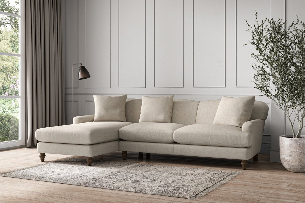 Deni Large Left Hand Chaise Sofa - Brera Linen Natural-nkuku