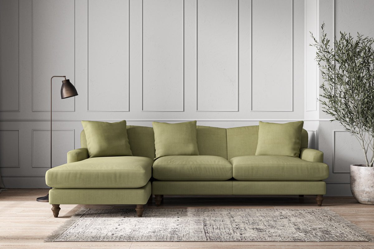 Deni Large Left Hand Chaise Sofa - Brera Linen Sage-nkuku