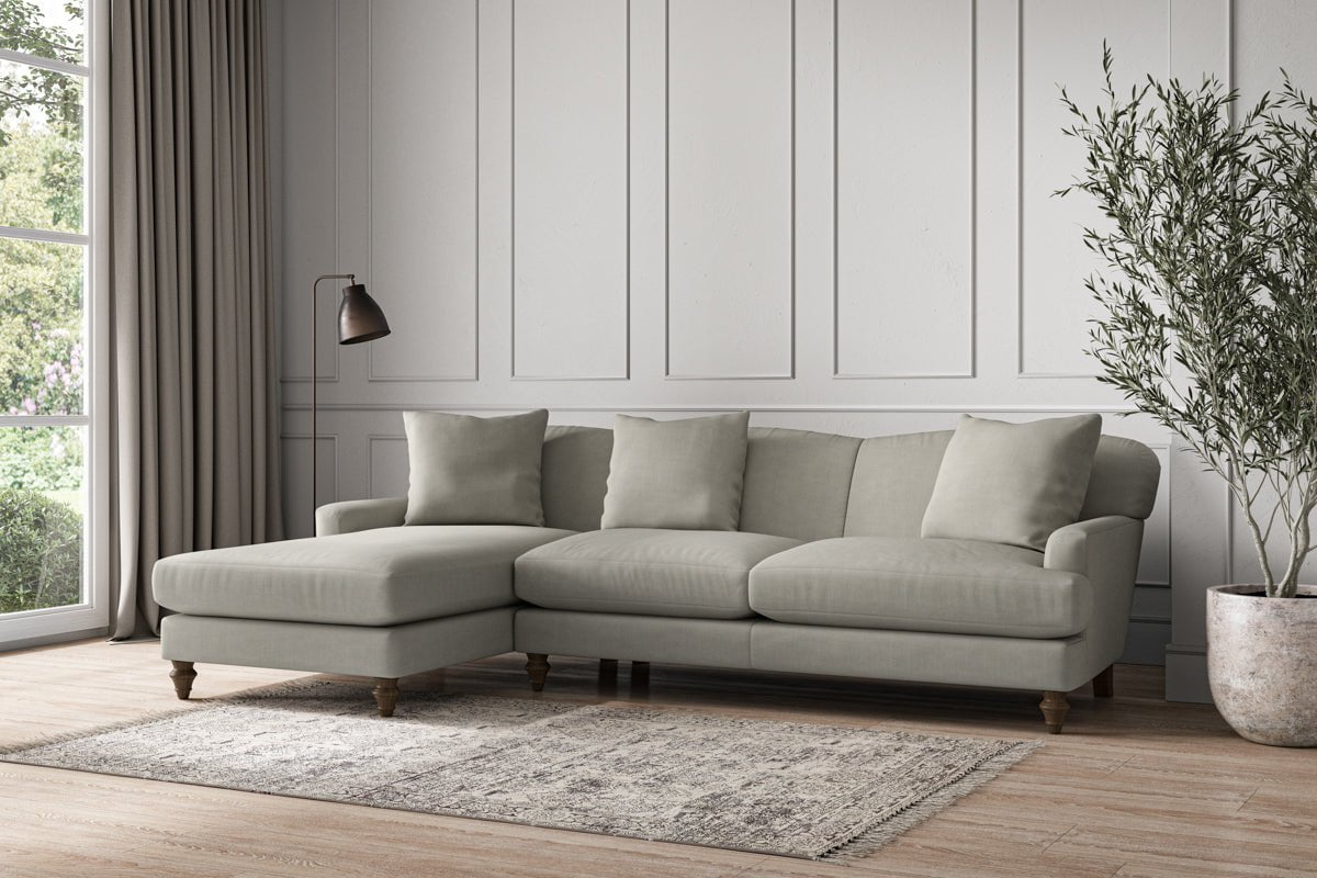 Deni Large Left Hand Chaise Sofa - Brera Linen Smoke-nkuku