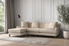 Deni Large Left Hand Chaise Sofa - Recycled Cotton Natural-nkuku