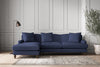 Deni Large Left Hand Chaise Sofa - Recycled Cotton Navy-nkuku