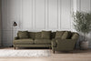 Deni Large Left Hand Corner Sofa - Recycled Cotton Fatigue-nkuku